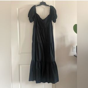 ELOQUII off the shoulder, tiered maxi dress